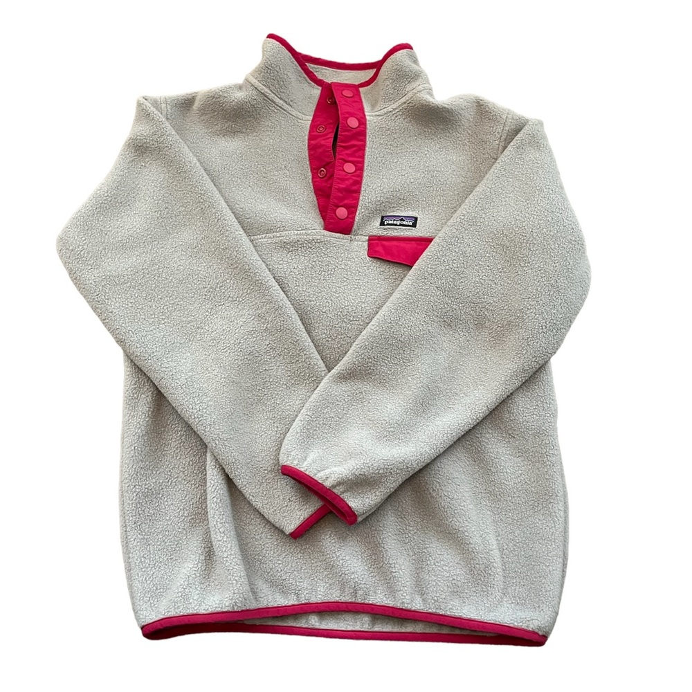 Patagonia cream and pink pullover